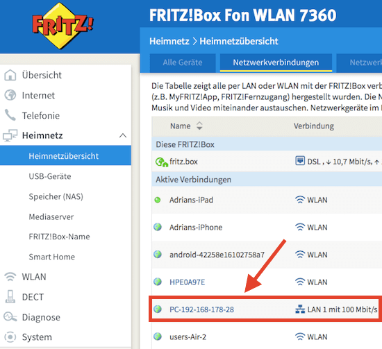 Lupus XT2 in Fritzbox finden
